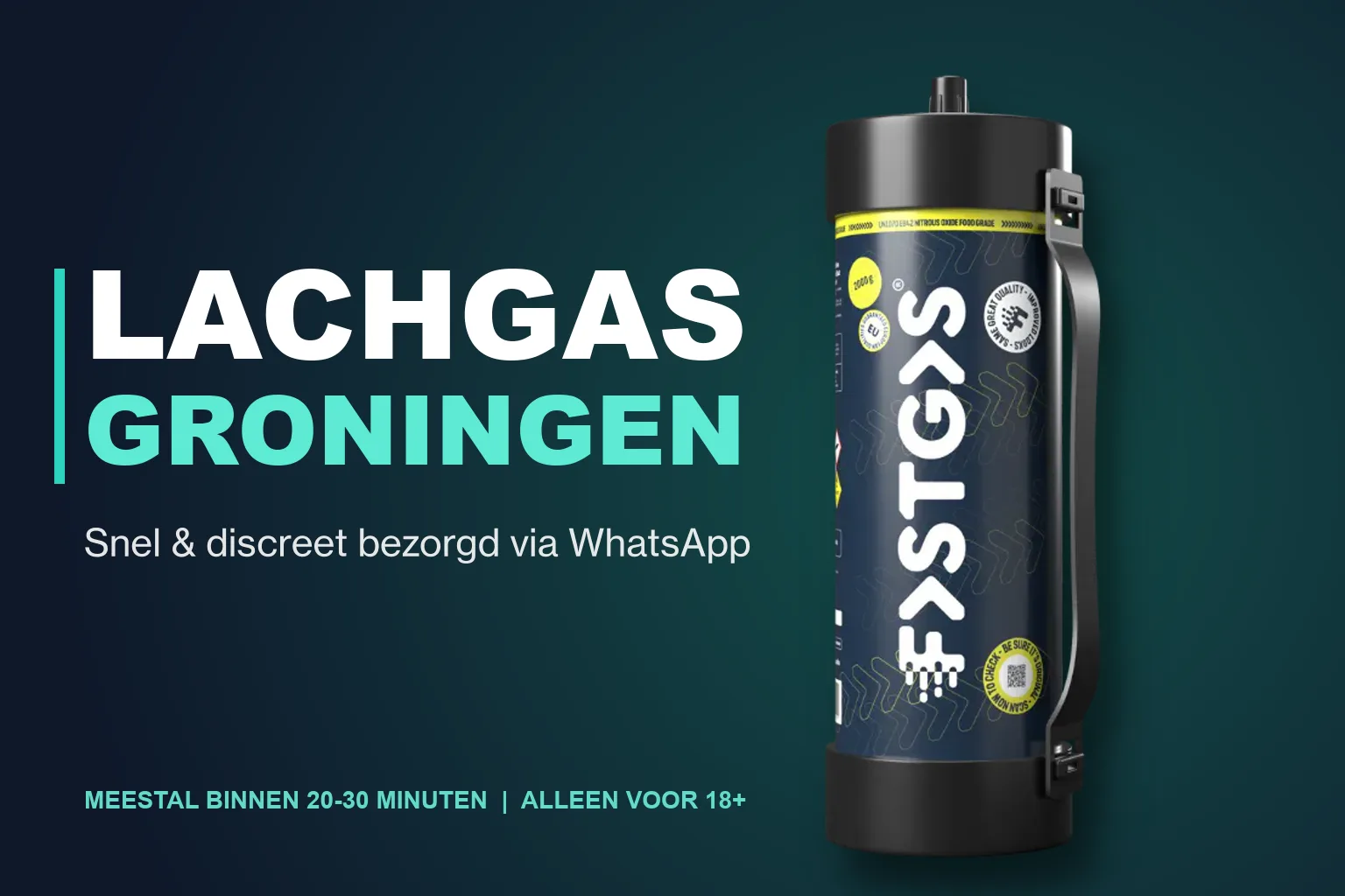 Lachgas Groningen: lachgastank snel en discreet bezorgd via WhatsApp